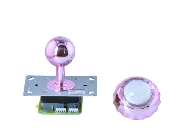Bubblegum Pink Iridescent Illuminated Arcade Button