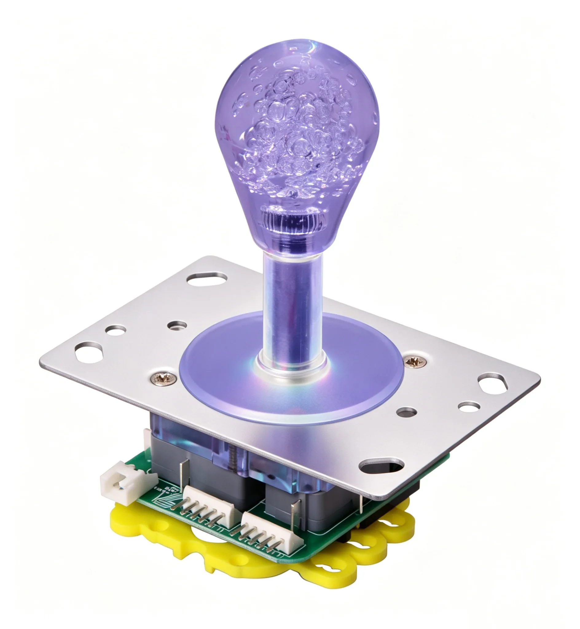 一体成型クリスタルバブル球 RGB LED ジョイスティック(ロングシャフト) - CGMAD アーケード機部品