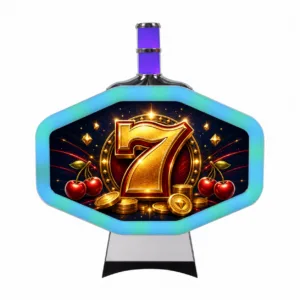 Diamond topper light with illuminated bezel, artwork panel and chrome stand