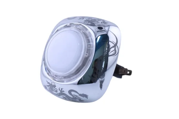 Dragon and Phoenix Iridescent Illuminated Arcade Button