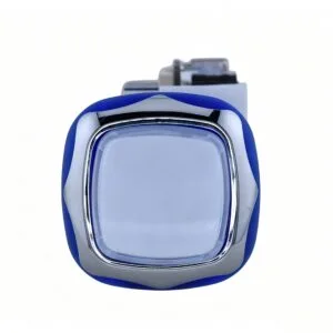 GVLT-39.39 39.3mm Square Chrome-Plated Illuminated Arcade Push Button - view 1