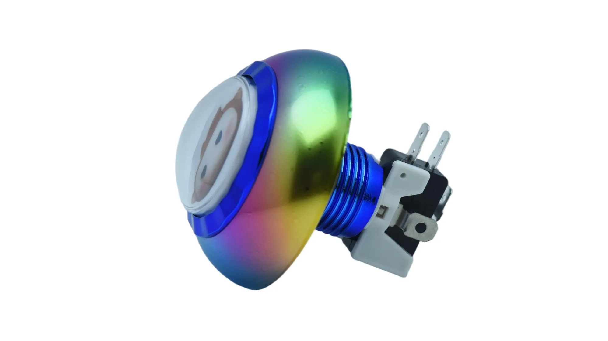 Rainbow Iridescent Illuminated Arcade Button