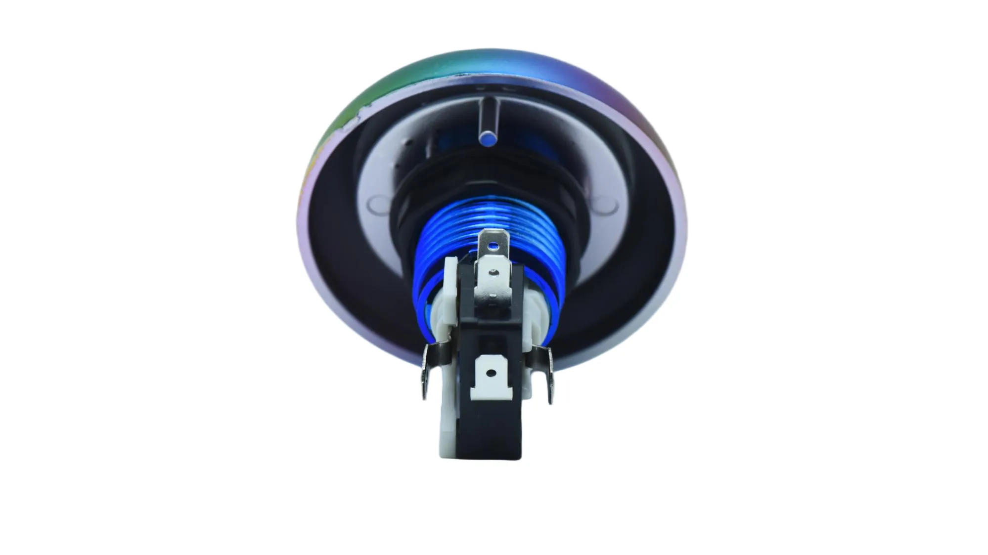 Rainbow Iridescent Illuminated Arcade Button