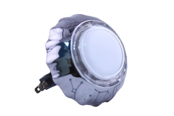 Starry Grey Iridescent Illuminated Arcade Button