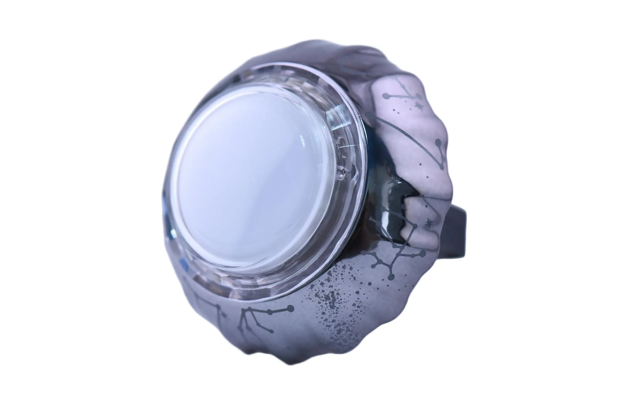 Starry Grey Iridescent Illuminated Arcade Button