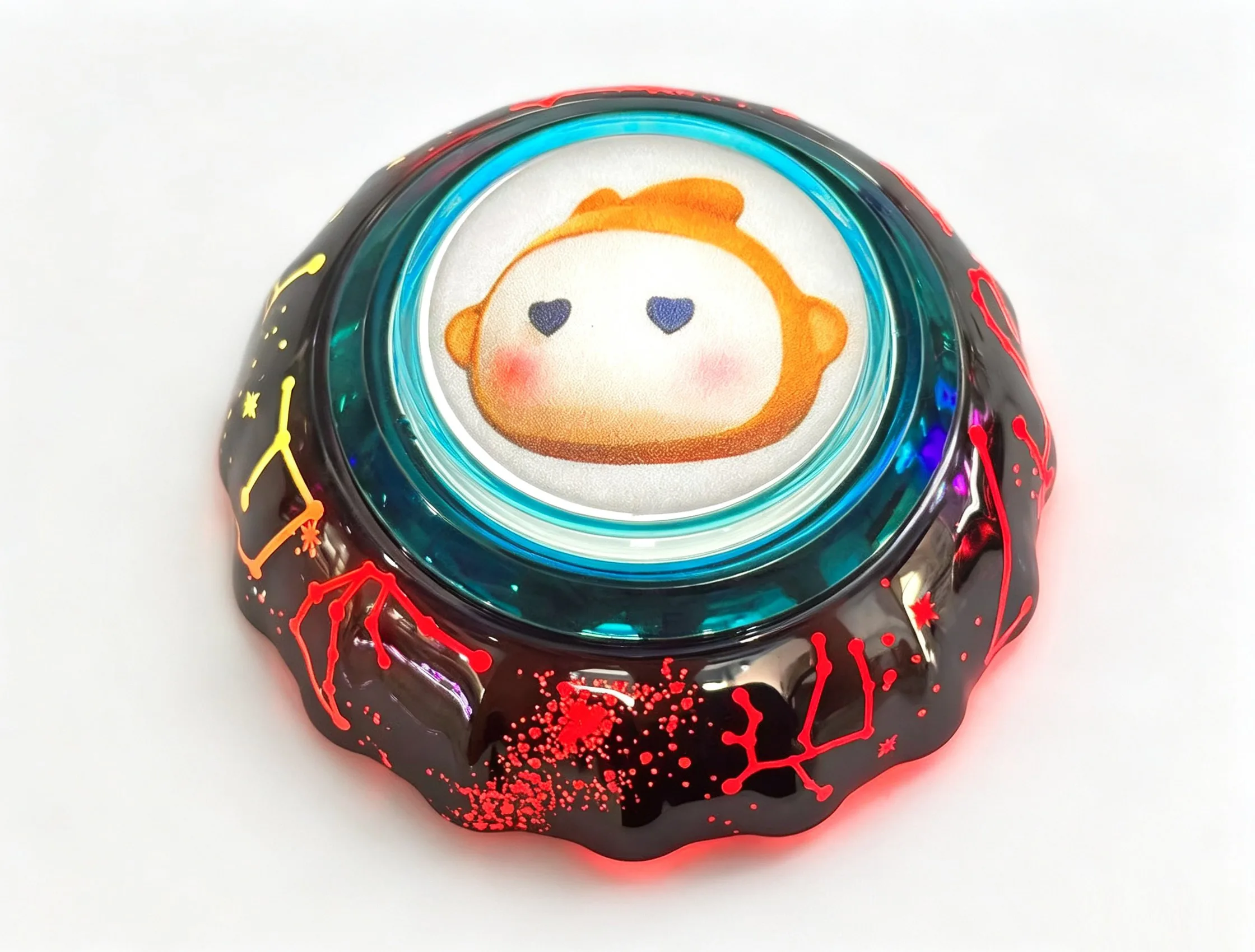 Starry Grey Iridescent Illuminated Arcade Button