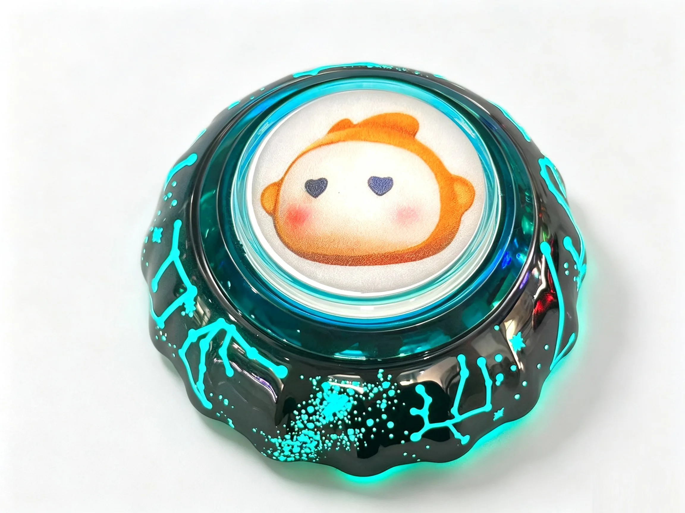 Starry Grey Iridescent Illuminated Arcade Button