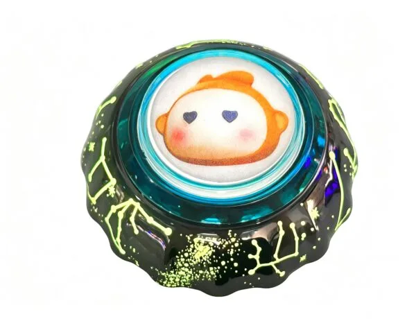 Starry Grey Iridescent Illuminated Arcade Button