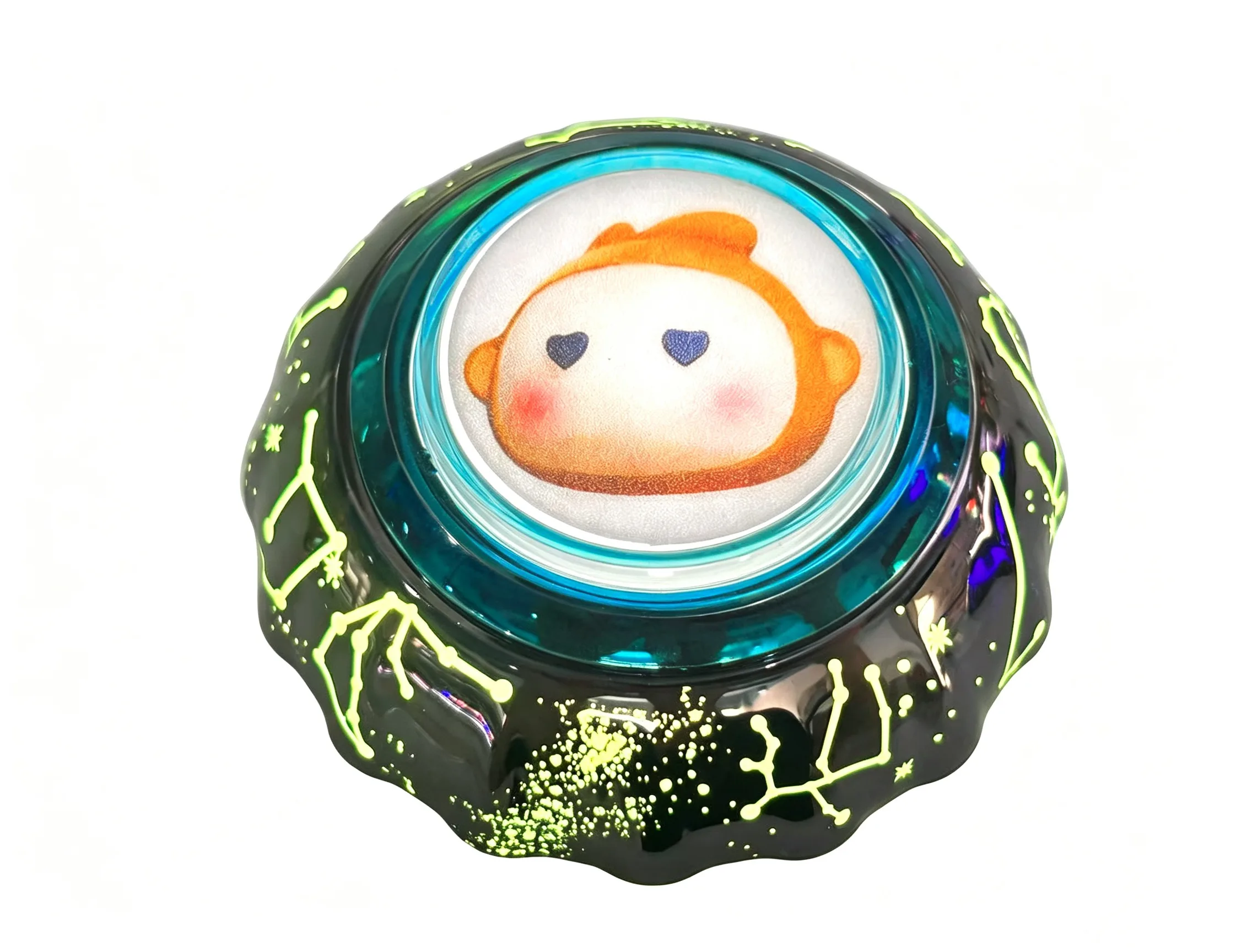 Starry Grey Iridescent Illuminated Arcade Button