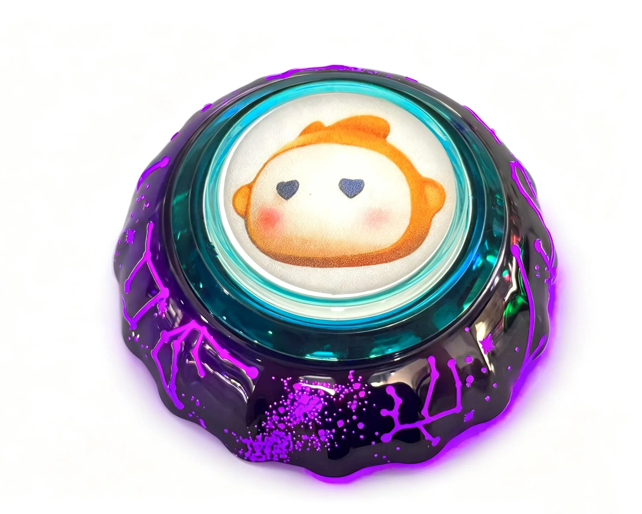 Starry Grey Iridescent Illuminated Arcade Button
