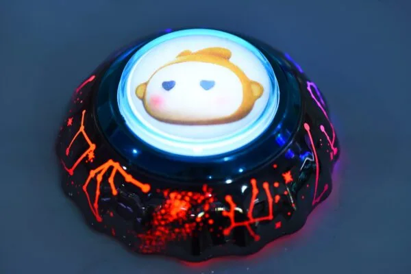 Starry Grey Iridescent Illuminated Arcade Button