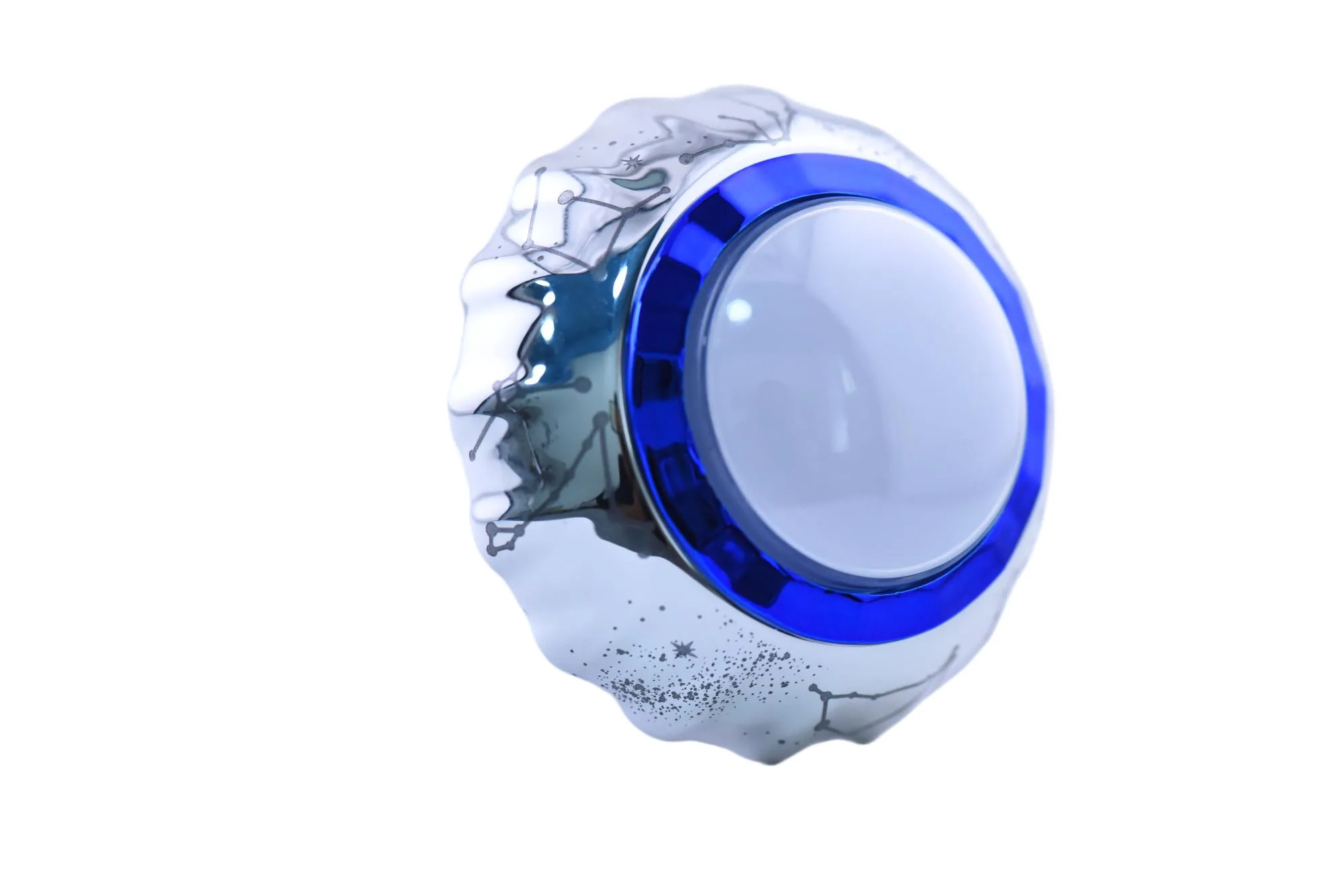 Starry Silver Iridescent Illuminated Arcade Button