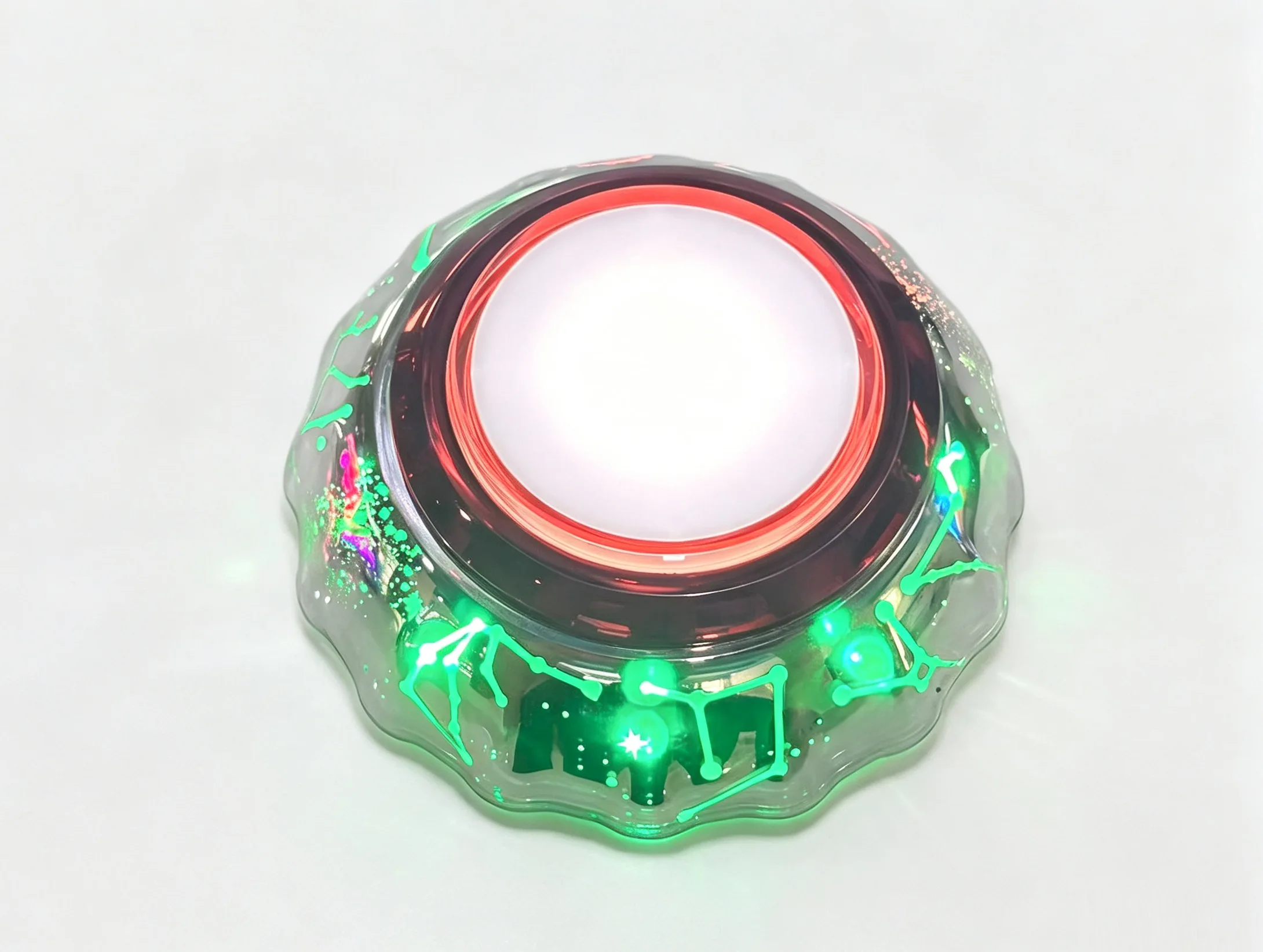 Starry Silver Iridescent Illuminated Arcade Button