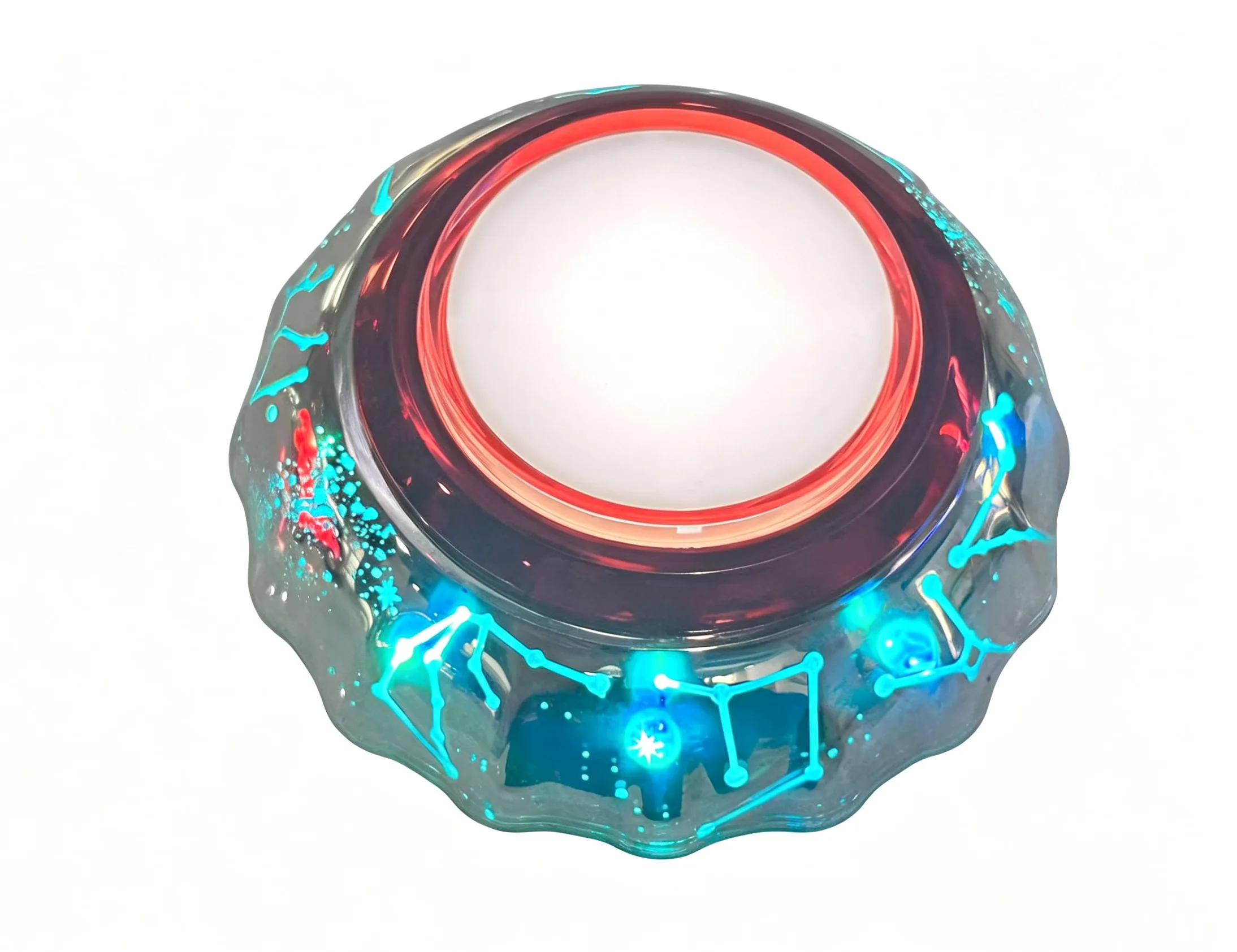 Starry Silver Iridescent Illuminated Arcade Button