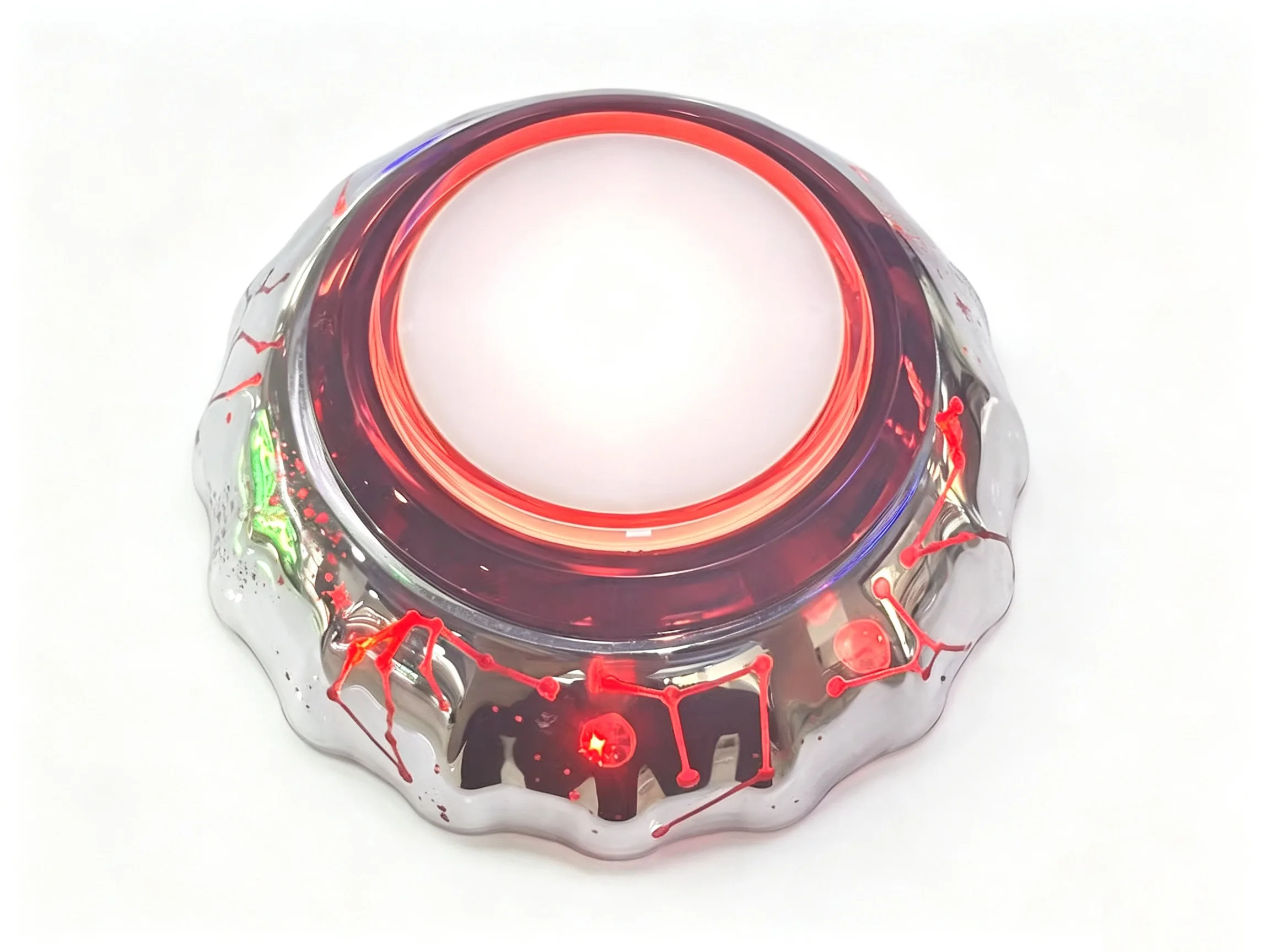 Starry Silver Iridescent Illuminated Arcade Button