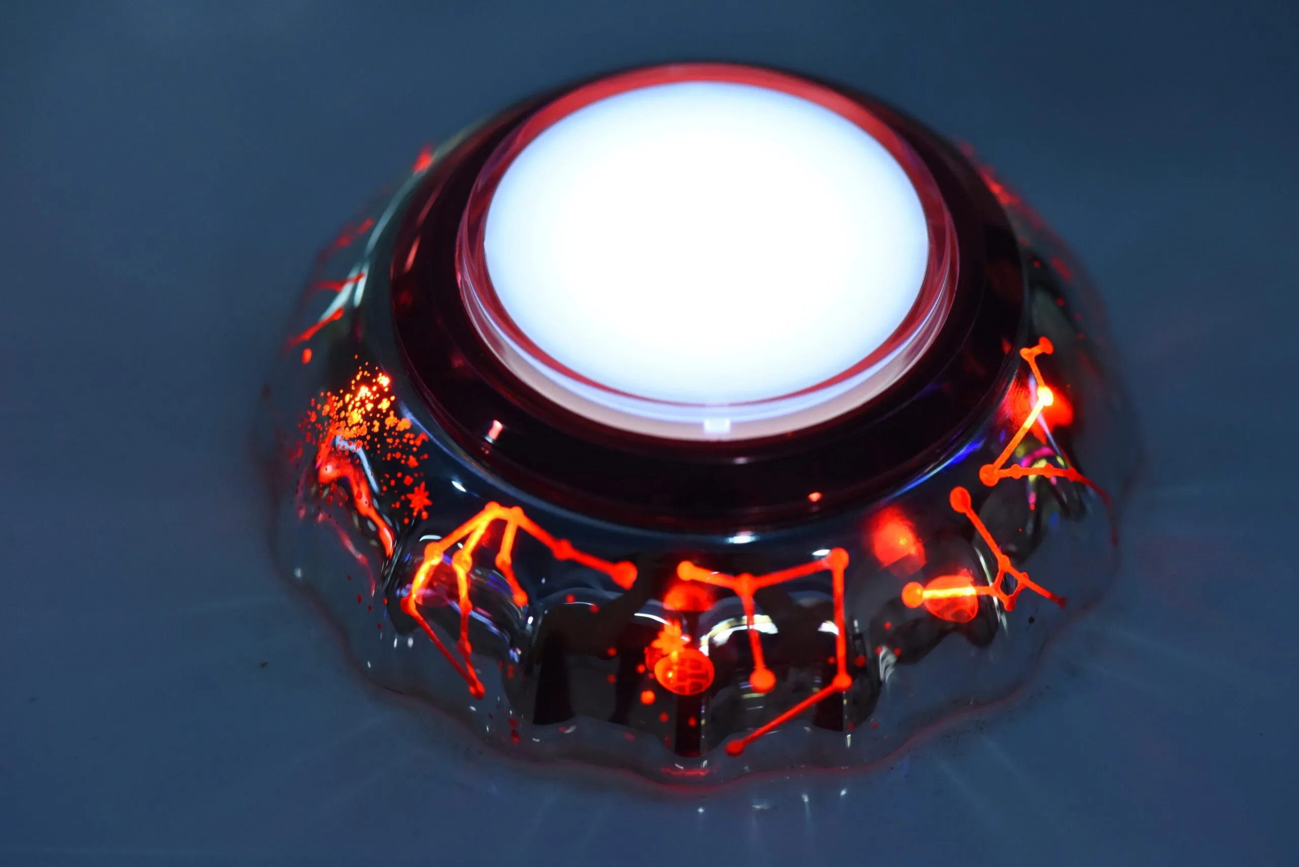 Starry Silver Iridescent Illuminated Arcade Button