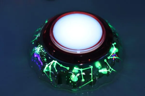 Starry Silver Iridescent Illuminated Arcade Button