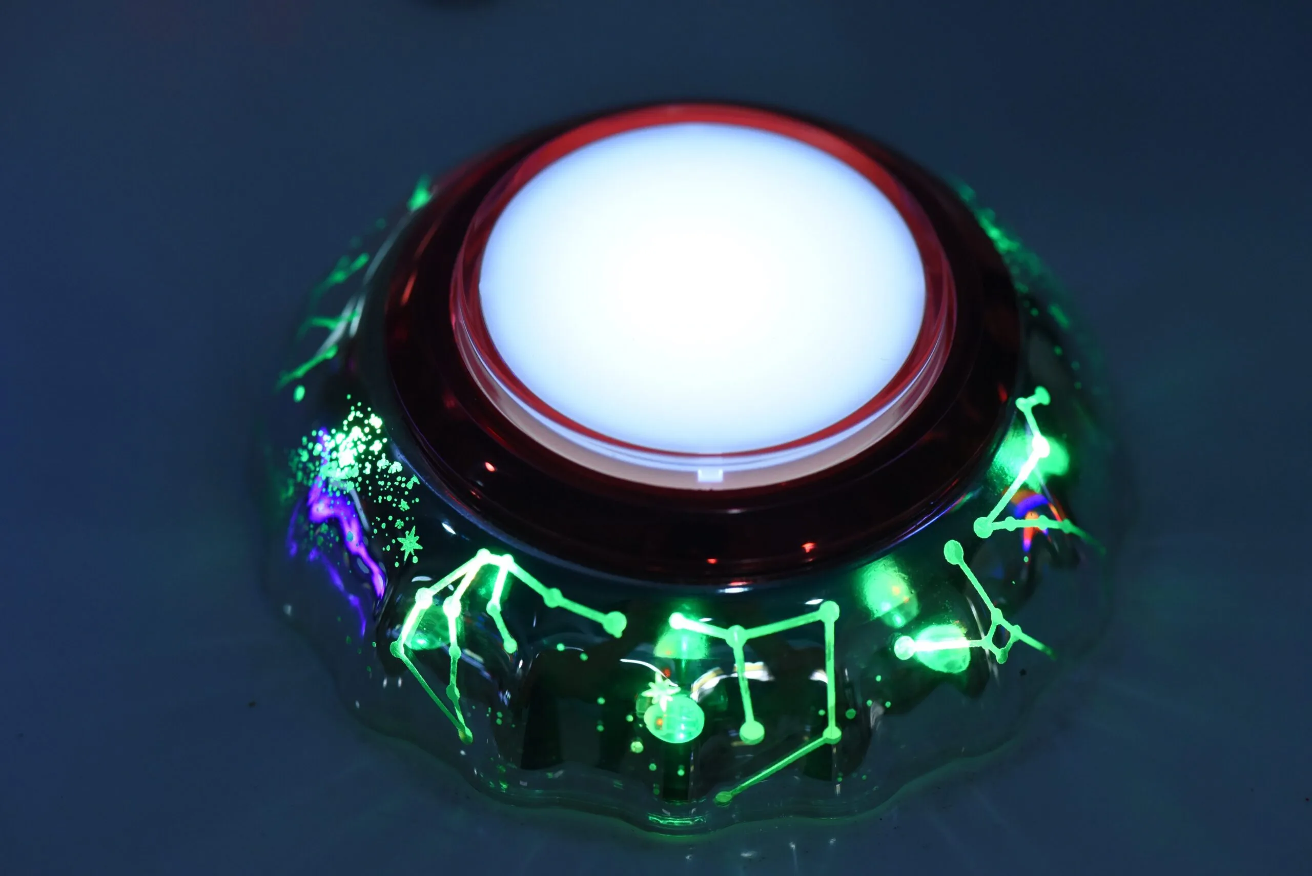 Starry Silver Iridescent Illuminated Arcade Button